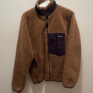 Patagonia brown furry jacket, mens small
